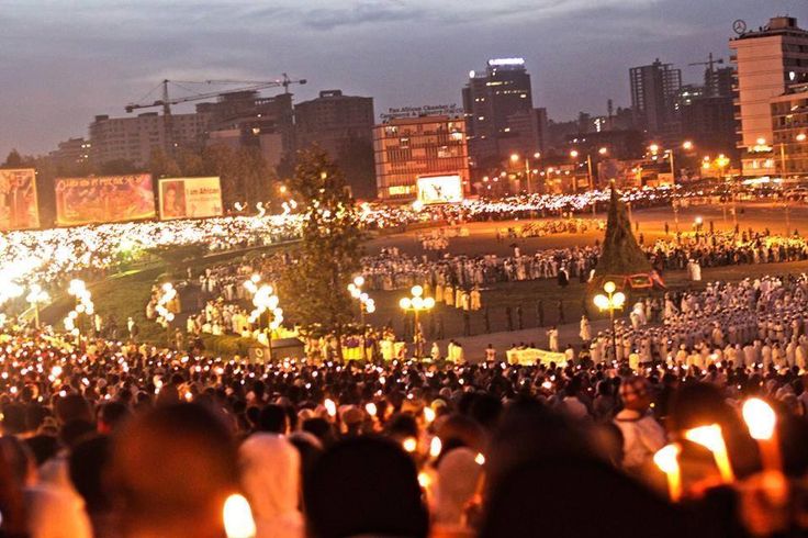 Meskel festival bonfire, Ethiopia